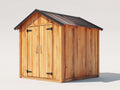Caseta de jardín de madera con 2 puertas 220 x 180 x 225 cm - natural y negro - tejado a dos aguas para herramientas y accesorios de exterior