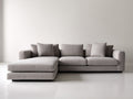 Sofás de esquina tapizados 300 x 180 x 82 cm - gris claro - 4 plazas con módulo alargado