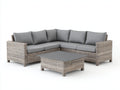 Sofás de exterior de ratán 250 x 250 x 75 cm - gris y beige - esquinero de 4 plazas con mesa