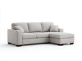Sofás de esquina de tela 245 x 160 x 88 cm - Gris claro - Diseño moderno con chaise integrada