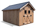 Casetas de jardín de madera 260 x 210 x 232 cm - Natural y negro - 2 puertas con ventanas y cubierta a dos aguas - Estilo rústico