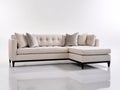 Sofás de esquina de tela 275 x 170 x 84 cm - Beige claro - Diseño moderno con respaldo capitoné
