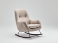 Mecedoras tapizadas 78 x 92 x 100 cm - beige negro y marrón oscuro - con respaldo alto y base de balanceo para salón