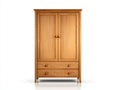 Armario de madera con 2 puertas y 2 cajones 100 x 55 x 185 cm - roble natural - diseño clásico para dormitorio y vestidor