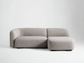 Sofás de esquina de tejido texturizado 240 x 150 x 78 cm - Gris claro - Para salón moderno con diseño curvo