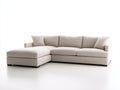 Sofás de esquina de tejido 285 x 170 x 88 cm - Beige claro - Para salón moderno con asiento extendido