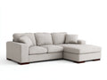Sofás de esquina de tejido texturizado 255 x 160 x 88 cm - Gris beige - Para salón moderno con zona de descanso
