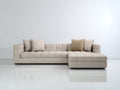 Sofás de esquina de tejido texturizado 290 x 175 x 75 cm - Beige - Para salón moderno con asiento acolchado