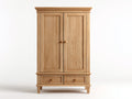 Armarios de madera 110 x 55 x 190 cm - roble claro - dos puertas y dos cajones de estilo clásico para dormitorio