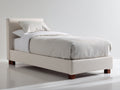 Camas individuales tapizadas 200 x 100 x 105 cm - crema - cabecero acolchado y patas de madera