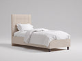 Camas individuales tapizadas 210 x 105 x 135 cm - Beige - Cabecero alto acolchado