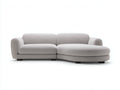 Sofás de esquina de tela texturizada 270 x 170 x 78 cm - Gris claro - Diseño curvo con chaise integrada